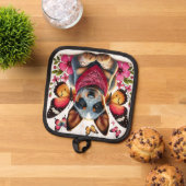 Heeler Puppy Omgeven Door Vlinders En Bloemen Pannenlap (Top down)