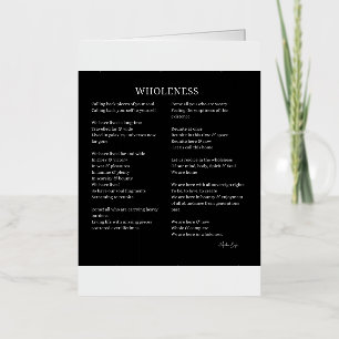 Heelheid Ziels Zelfliefde gedicht  Folie Wenskaart