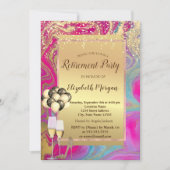 Heels, ballon, kleurrijke marmerpartij kaart (Voorkant)