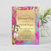 Heels, ballon, kleurrijke marmerpartij kaart (Staand voorkant)