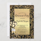 Heels, ballonnen, Gold Swirls Retirement Party Kaart (Voorkant)