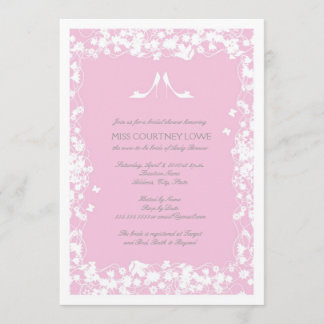 Heels Bridal Shower Invitation in Light Pink Kaart
