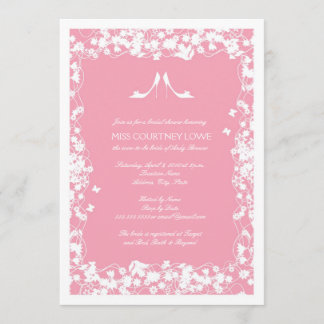 Heels Bridal Shower Invitation in Soft Pink Kaart