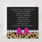 Heels Hot Pink Leopard Birthday Party Kaart (Achterkant)