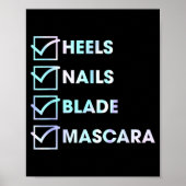 Heels Nails Blade Maa Funny Design  Poster (Voorkant)