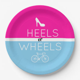 Heels of Wheels {Bicycle} Roze|Blauw geslacht onth Papieren Bordje