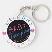 Heels of Wheels | Roze & Blauw Geslacht onthullen Sleutelhanger (Achterkant)