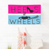 Heels of wielen|{Auto} Roze & Blauw Geslacht onthu Spandoek (Insitu)