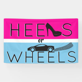 Heels of wielen|{Auto} Roze & Blauw Geslacht onthu Spandoek