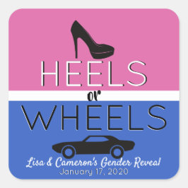 Heels of wielen {auto} zwart|Roze|Blauw geslacht o Vierkante Sticker