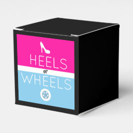 Heels of wielen |Roze en Blauw geslacht onthullen Bedankdoosjes