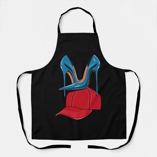 Heels stapt op Rode MAGA Pet Verkiezingen 2024 Schort (Voorkant)