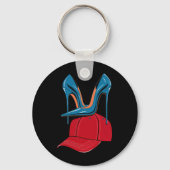 Heels stapt op Rode MAGA Pet Verkiezingen 2024 Sleutelhanger (Voorkant)