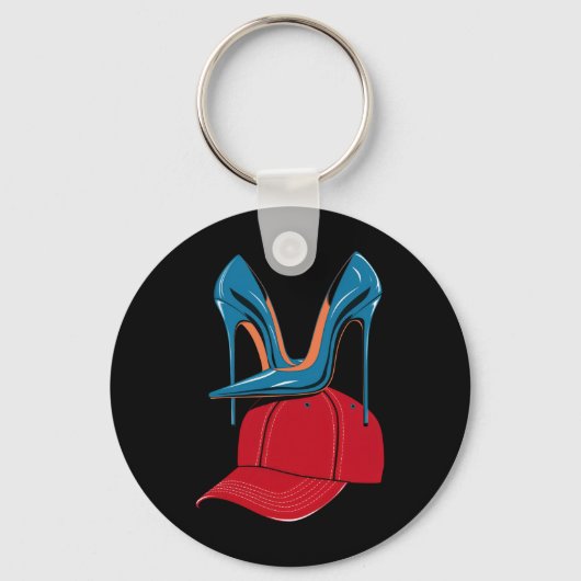 Heels stapt op Rode MAGA Pet Verkiezingen 2024 Sleutelhanger (Voorkant)