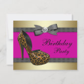 Heels warme roze luipaard op zaterdag kaart (Voorkant)