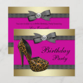 Heels warme roze luipaard op zaterdag kaart (Voorkant / Achterkant)