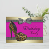 Heels warme roze luipaard op zaterdag kaart (Staand voorkant)