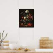 Heem Vase Flowers Painting Poster (Keuken)