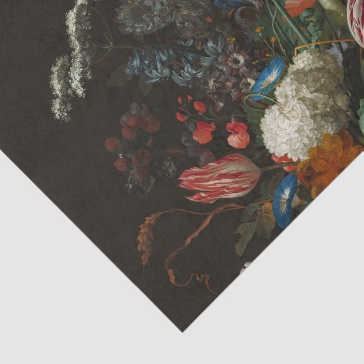 Heem Vase Flowers Painting Tissuepapier (Detail)