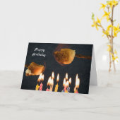 heemst braadstuk over verjaardagscake kaart (Gele Bloem)