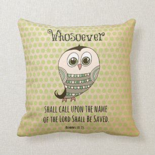 Heenieder die Bijbel verteert met Owl Kussen