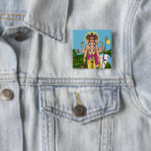 Heer Dattatreya Knop Vierkante Button 5,1 Cm (In situ)