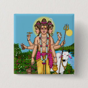 Heer Dattatreya Knop Vierkante Button 5,1 Cm