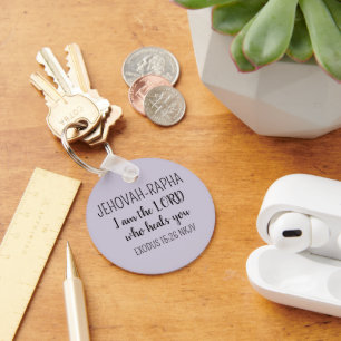 Heer Die Geneest Licht Paarse Eenvoudige Christeli Sleutelhanger
