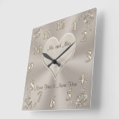  heer en mevrouw Gifts Champagne Clock Vierkante Klok (Hoek)