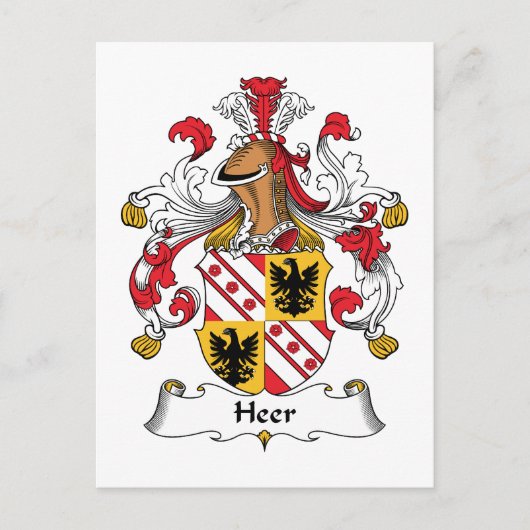 Heer Family Crest Briefkaart (Voorkant)