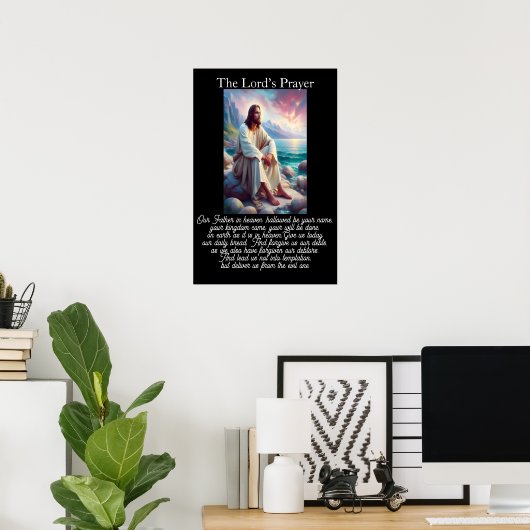 Heer Gebed Kustreflectie Heilige Domein Poster (Thuiskantoor)