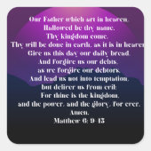 Heer gebed vierkante sticker (Voorkant)