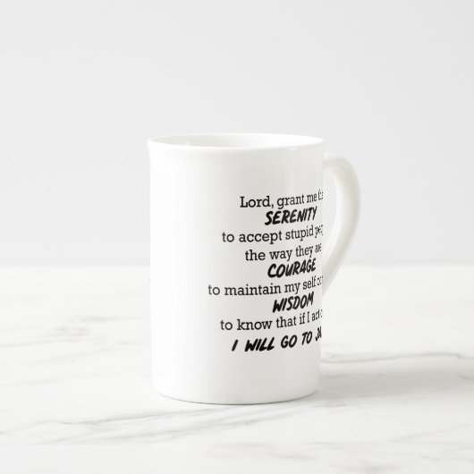 "Heer, geef me de Serenity" Funny Mug Porselein Kop (Voorkant rechts)