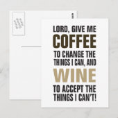 Heer Geef me koffie en wijn! Briefkaart (Voorkant / Achterkant)