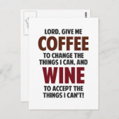 Heer, geef me koffie en wijn briefkaart (Voorkant / Achterkant)