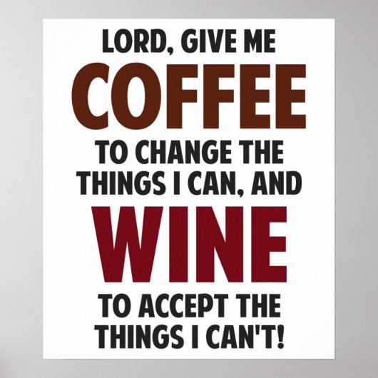 Heer, geef me koffie en wijn poster (Voorkant)