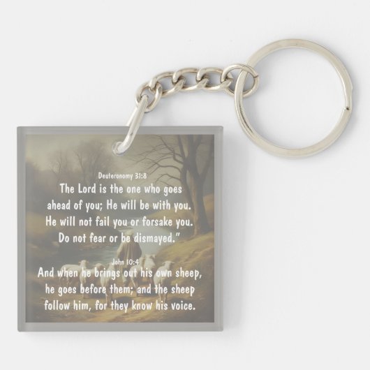 Heer Goede Herder Ga Voor U Bijbel Schrift Sleutelhanger (Achterkant)
