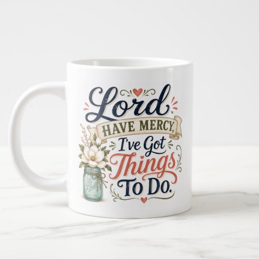 Heer heb medelijden, grote koffiekop (Links)