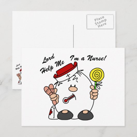 Heer help me Ik ben een verpleegster Briefkaart (Voorkant / Achterkant)