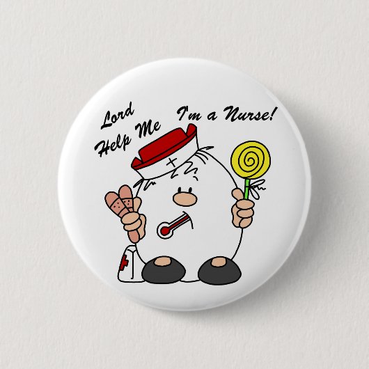 Heer help me Ik ben een verpleegster Ronde Button 5,7 Cm (Voorkant)