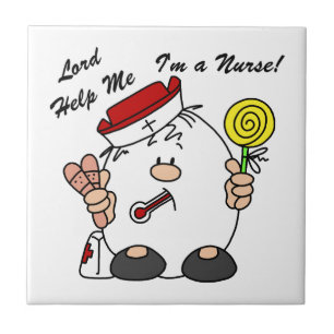 Heer help me Ik ben een verpleegster Tegeltje