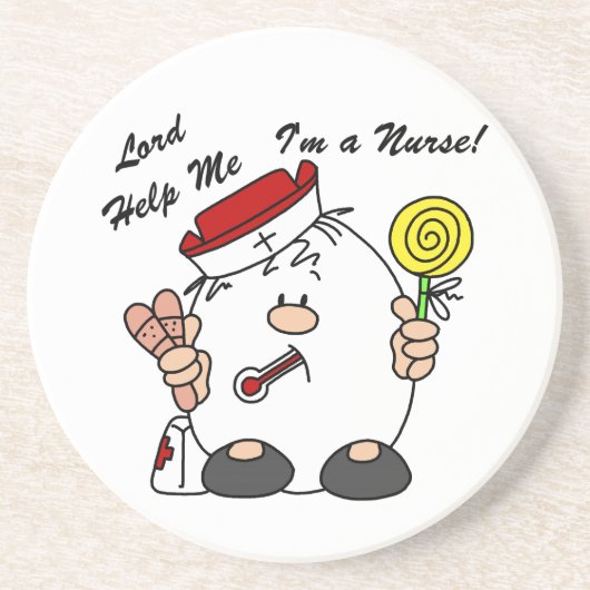 Heer help me Ik ben een verpleegster Zandsteen Onderzetter (Voorkant)