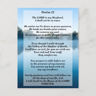 Heer is Mijn Herder Psalm 23 Bijbelvers Geheugen Briefkaart