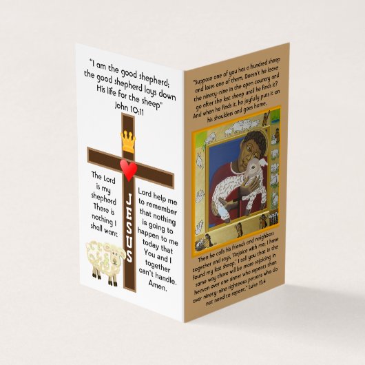 Heer is mijn herder Verloren schapen gebedskaart Visitekaartje (Buitenkant)