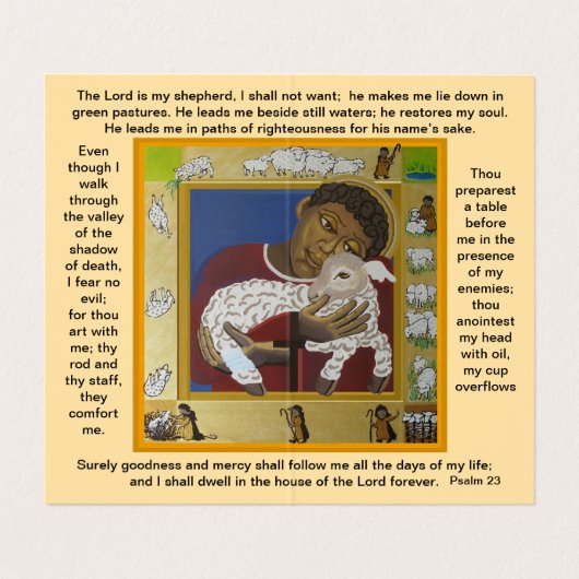 Heer is mijn herder Verloren schapen gebedskaart Visitekaartje (Binnenkant ongevouwen)