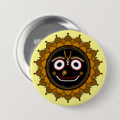 Heer Jagannath Devotional - Hare Krishna Ronde Button 7,6 Cm (Voorkant /achterkant)