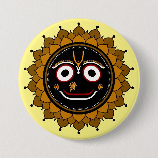 Heer Jagannath Devotional - Hare Krishna Ronde Button 7,6 Cm (Voorkant)