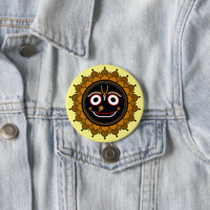 Heer Jagannath Devotional - Hare Krishna Ronde Button 7,6 Cm
