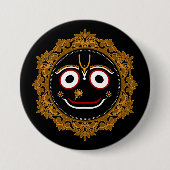 Heer Jagannath Devotional - Hare Krishna Ronde Button 7,6 Cm (Voorkant)