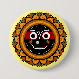 Heer Jagannath Devotional - Hare Krishna Ronde Button 7,6 Cm